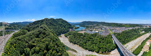 神奈川県相模原市津久井湖方面のパノラマ写真