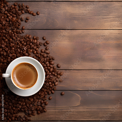 generative coffee day ai illustration, solid and empty space background