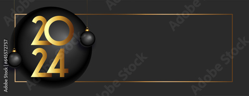 2024 new year eve bauble banner with text space