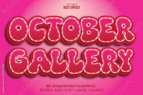 October Gallery Editable Text Effect 3D Cartoon Style