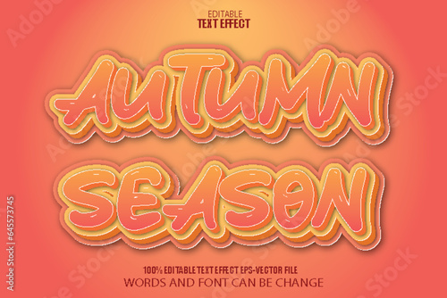 Autumn Season Editable Text Effect 3D Cartoon Style