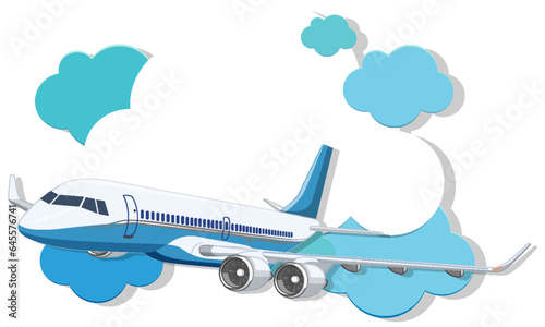 Commercial Airline Airplane Flying in Blue Sky