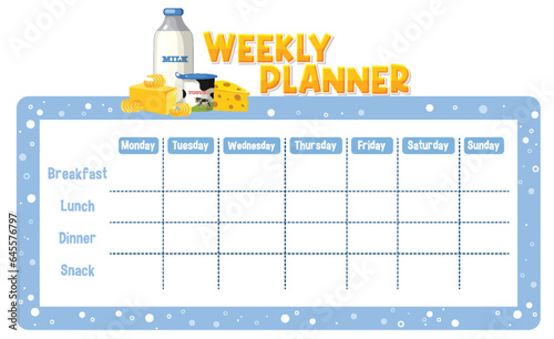 Children's Weekly Meal Planner with Food Theme