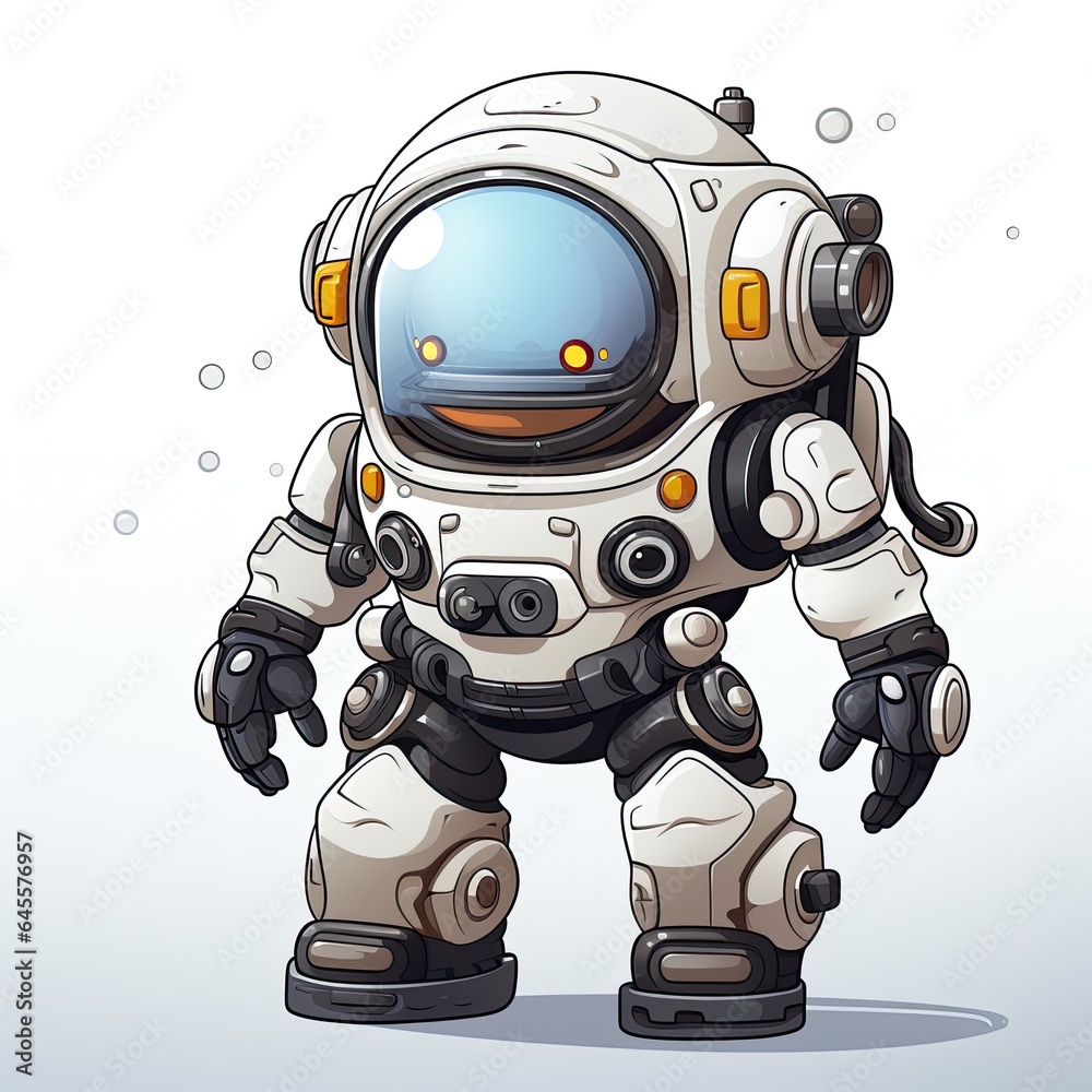 Cute diver character Cartoon isolated on white background Cute diver character Cartoon isolated on white background