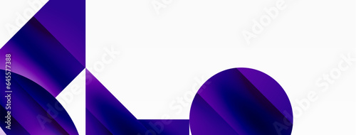 Serene gradient template. Circles and triangles mingle in minimalist perfection. Gentle fusion of forms and hues creates balanced yet captivating backdrop, embodying modern sophistication
