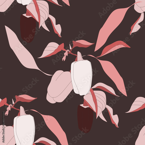 Sweet pepper pattern.Image on white and colored background.Vector.