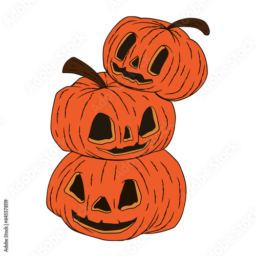 halloween three pumpkin vintage