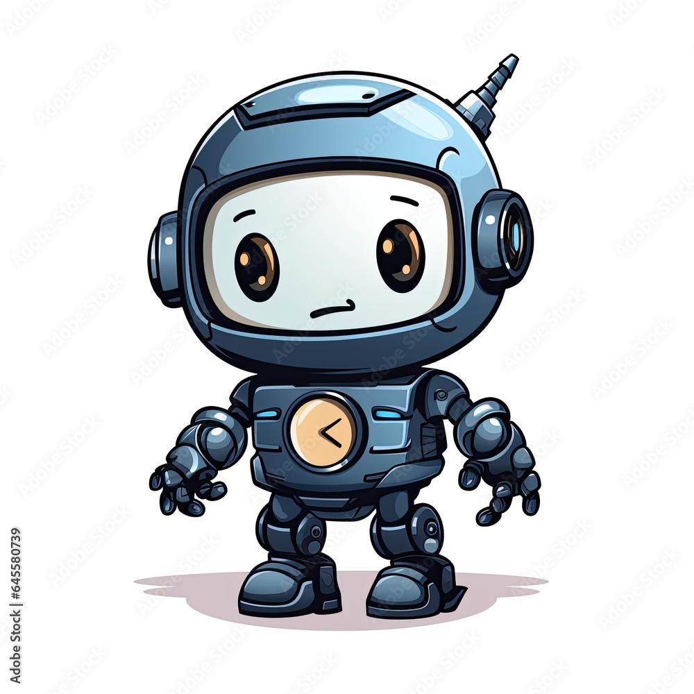 Cute Cartoon Robot isolated on a white background Cute Cartoon Robot isolated on a white background
