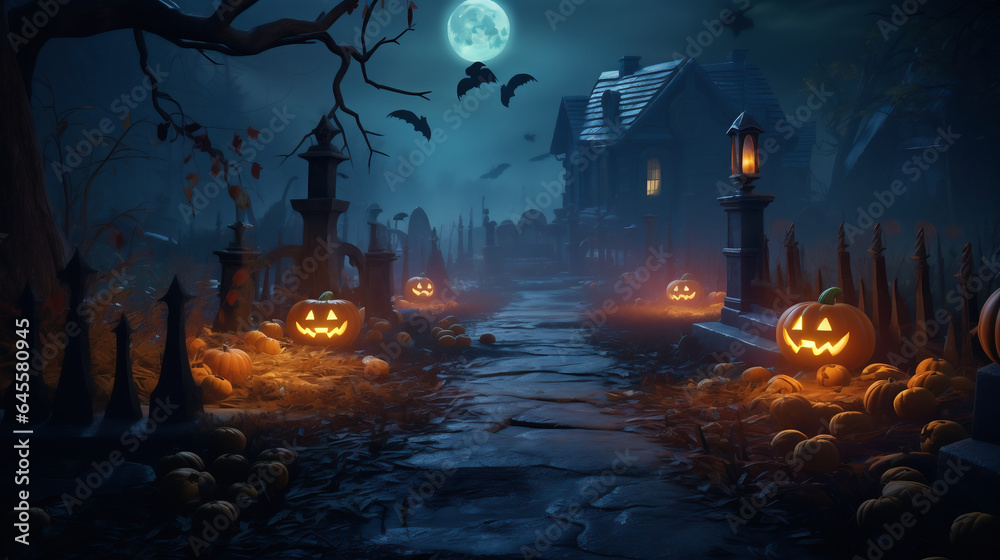 halloween night in the forest halloween night in the forest