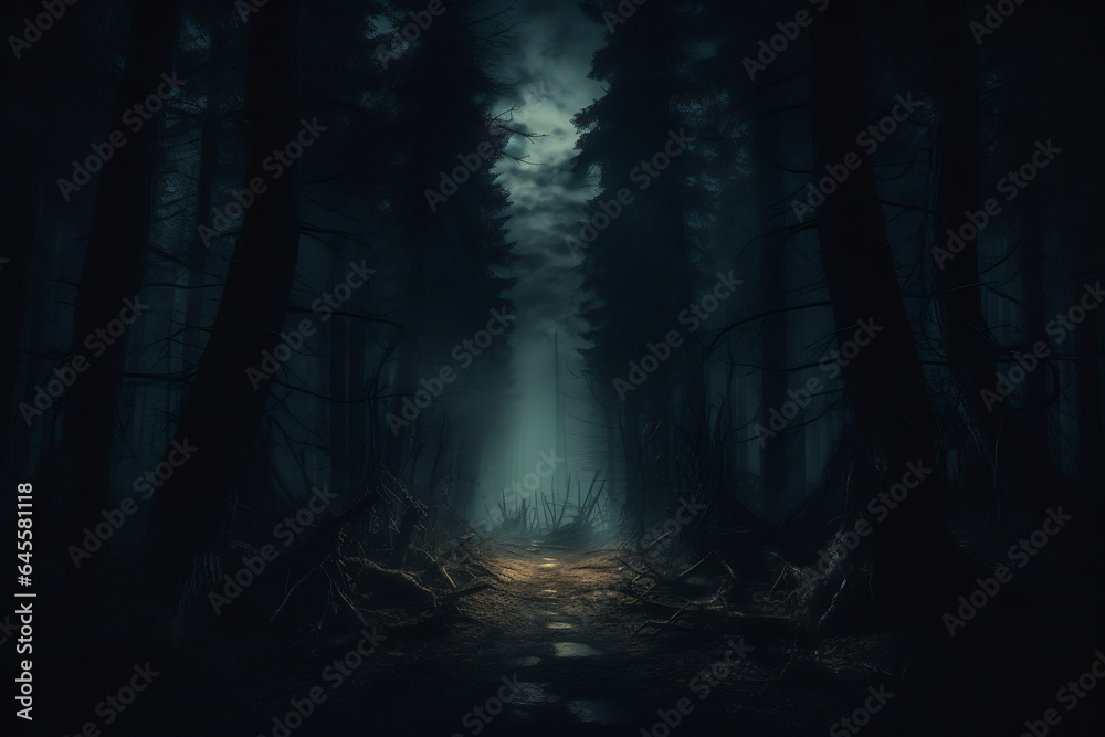 A spooky journey through a haunted forest