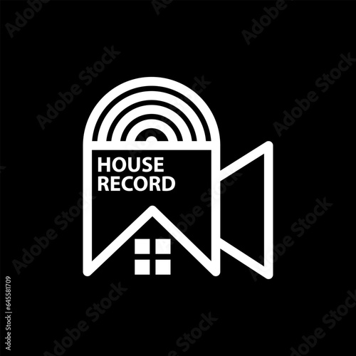 house record entertaiment  logo design vector