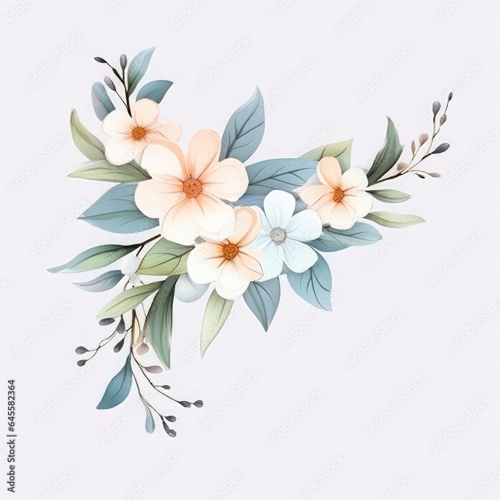 Nature inspired watercolor blooms for design