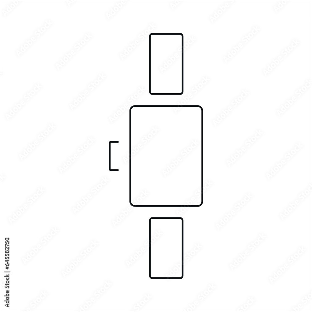 Smart watch icon . Thin line. Vector on a white background. Smart watch icon . Thin line. Vector on a white background.