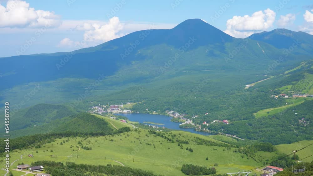 車山山頂から見える白樺湖の風景動画 車山山頂から見える白樺湖の風景動画