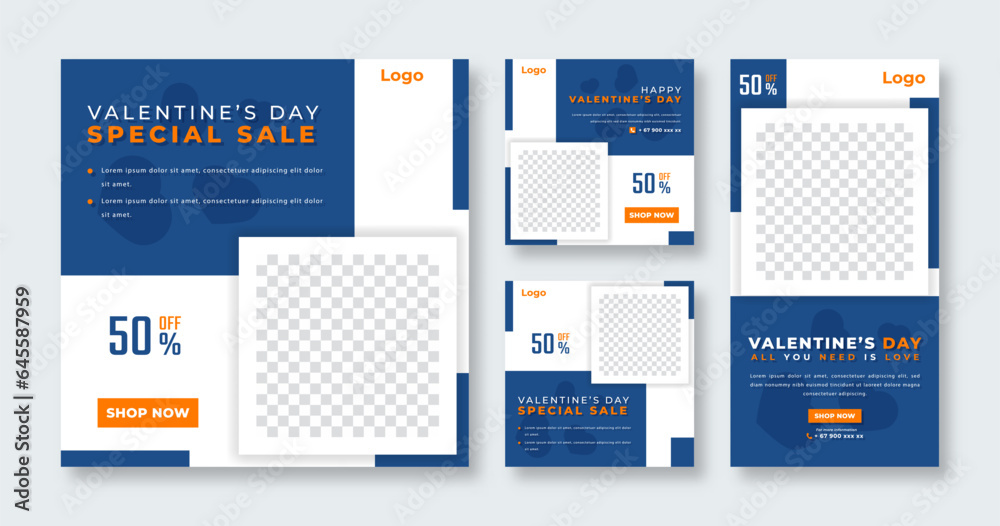 Valentine's Sale Social Media Post for Online Marketing Promotion Banner, Story and Web Internet Ads Flyer Valentine's Sale Social Media Post for Online Marketing Promotion Banner, Story and Web Internet Ads Flyer