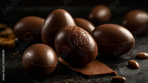 chocolate easter eggs. Generative AI