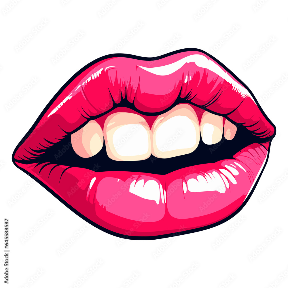 Beautiful female lips in red lipstick hand sketch illustration Beautiful female lips in red lipstick hand sketch illustration