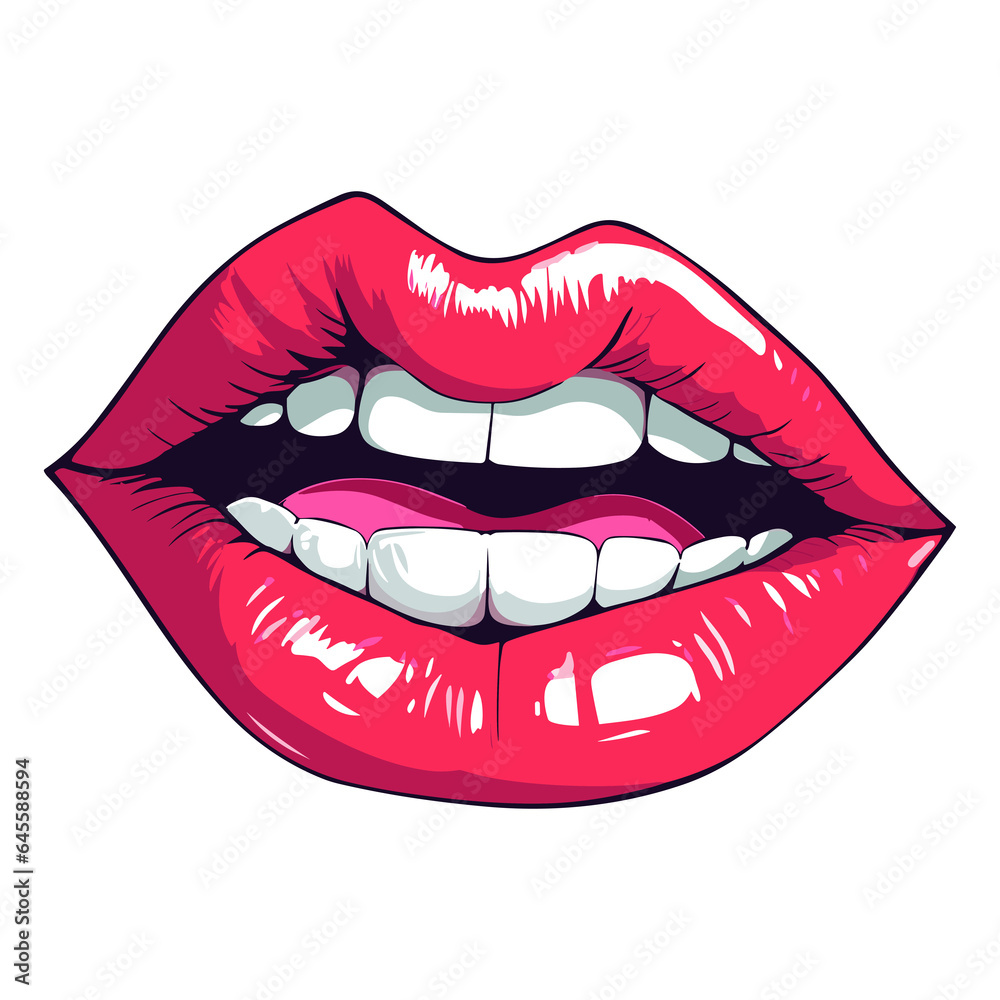 Beautiful female lips in red lipstick hand sketch illustration Beautiful female lips in red lipstick hand sketch illustration