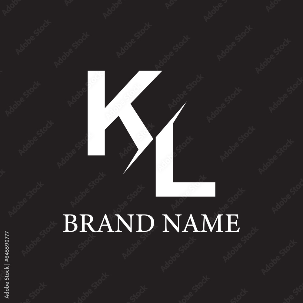 Obraz premium abstract initial kl letter logo design.