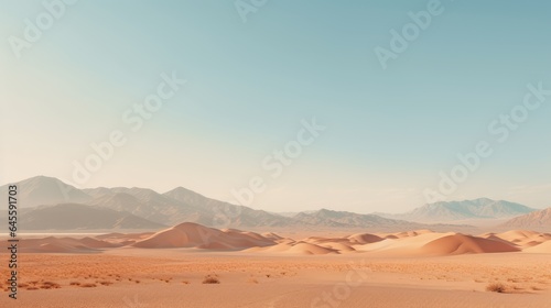 Desert and blue sky, AI generated Image