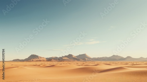 Desert and blue sky, AI generated Image