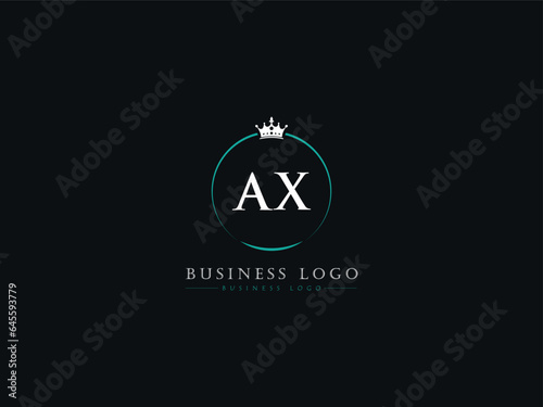 AX Modern Crown Logo, Minimal Luxury Ax a x Logo Icon Design For You