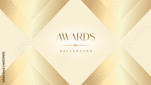 Pastel cream gold award graphic background. Modern glitter template sparkling elegant luxury premium corporate abstract design.