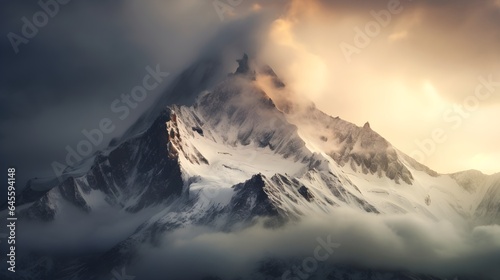 Schneeweiße Erhabenheit: Der majestätische Berg in seiner Pracht