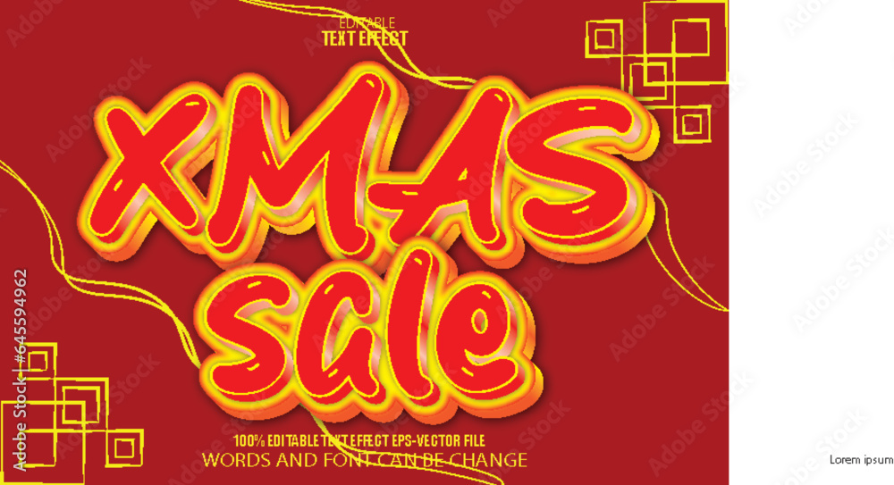 Fototapeta premium Xmas Sale Editable Text Effect Modern Style