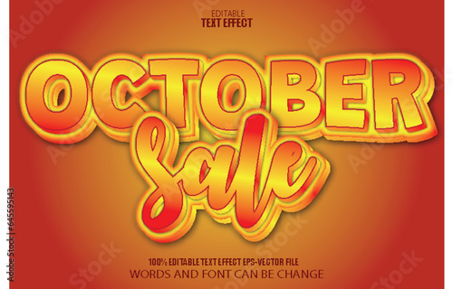 October Sale Editable Text Effect Modern Style