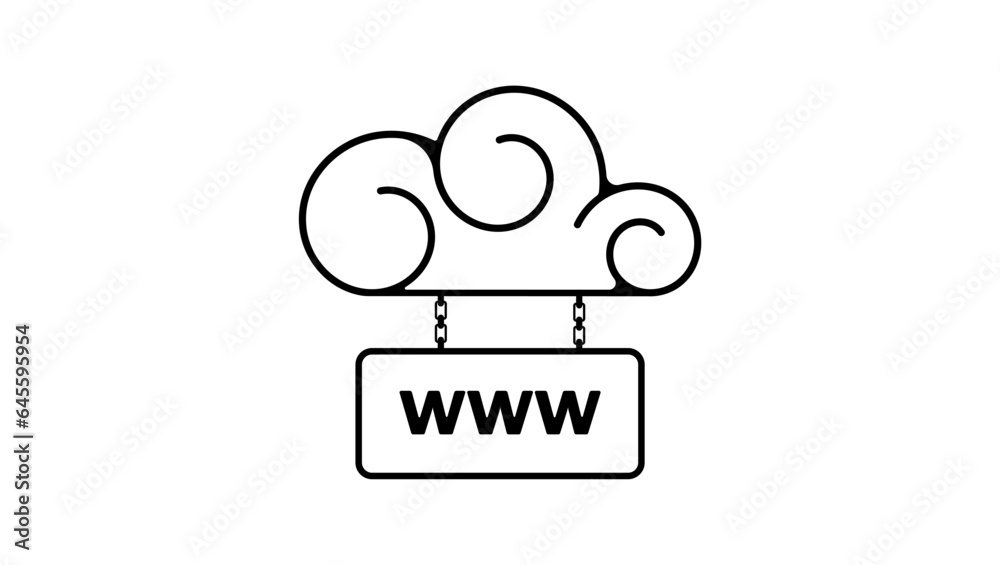 cloud hosting emblem, icon, logo cloud hosting emblem, icon, logo