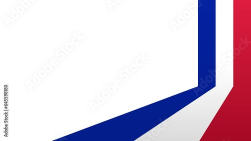 France national flag background animation with copy space text area suitable for bastille independence day, travel france, and presidential election celebaration.