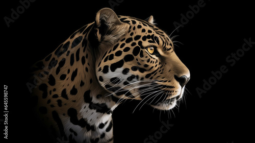 Jaguar with a black background illustration