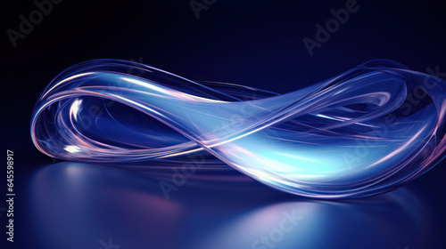 Elegance in Transparency: Curved Glass 3D Render Abstract Background - Modern Artistry