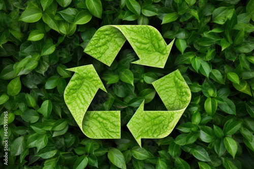 Recycle Logo Formed by Leaves: A Visual Ode to Eco-Friendly Passion