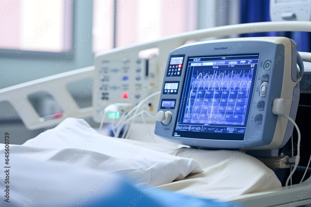 Monitoring of patient's heart in hospital. Monitoring of patient's heart in hospital.