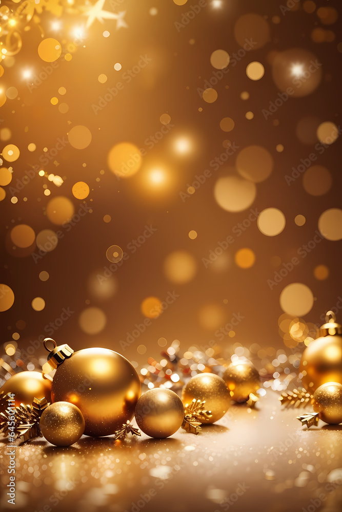 visually appealing abstract, warm christmas-themed wallpaper with a golden aura. Image created using artificial intelligence.