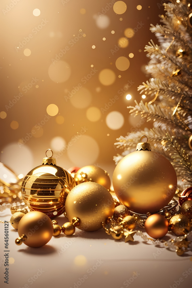 visually appealing abstract, warm christmas-themed wallpaper with a golden aura. Image created using artificial intelligence. visually appealing abstract, warm christmas-themed wallpaper with a golden aura. Image created using artificial intelligence.