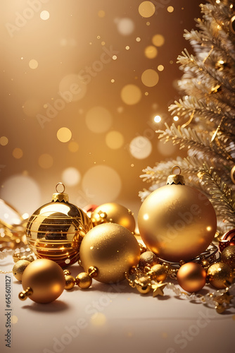 visually appealing abstract  warm christmas-themed wallpaper with a golden aura. Image created using artificial intelligence.