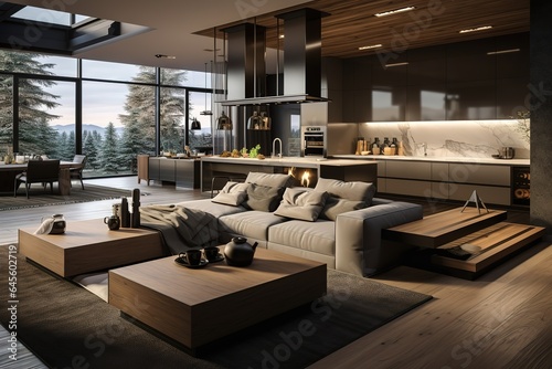 a living room with hardwood flooring and large windows looking out onto the cityscapeatrooms com © Azar