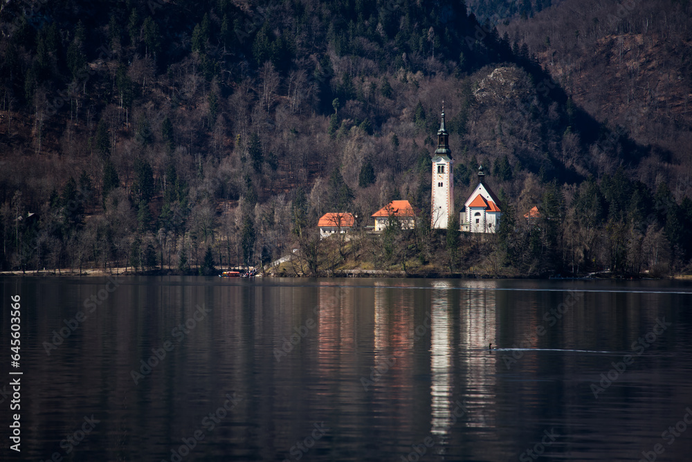Obraz premium Lake Bled and temple