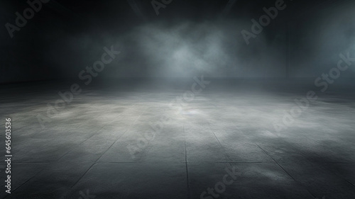 Texture dark concrete floor with mist or fog © sanjit536