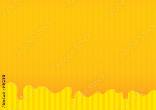 垂れる蜂蜜・バター・チーズ・オイル・マーマレード・インクのイラスト　黄色ストライプ地　B-02