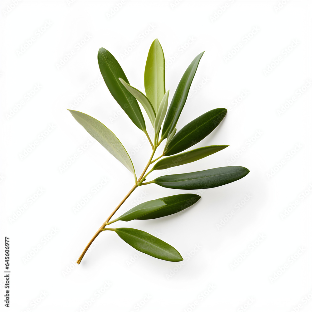 olive leaf on white background