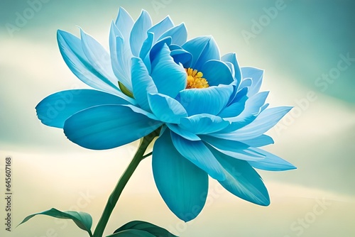 turquoise peony flower isolated on a white backgro