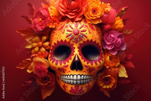 Happy Dia De Los Muertos Concept. Dia De Los Muertos Background. Dia De Los Muertos Theme. Generative Ai