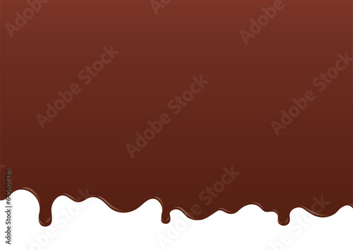 垂れるチョコレート・ソース・醤油・絵の具・ペンキ・インクのイラスト 白地 B-02