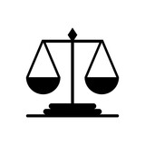 Black weight judicial scale law libra icon flat vector icon design