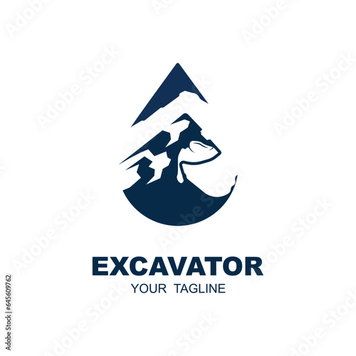excavator logo vector icon illustration design
