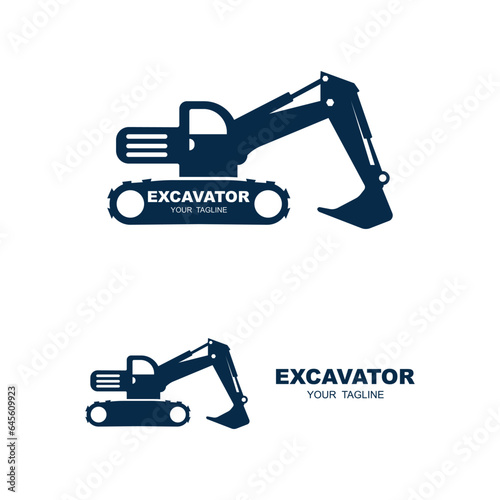 excavator logo vector icon illustration design